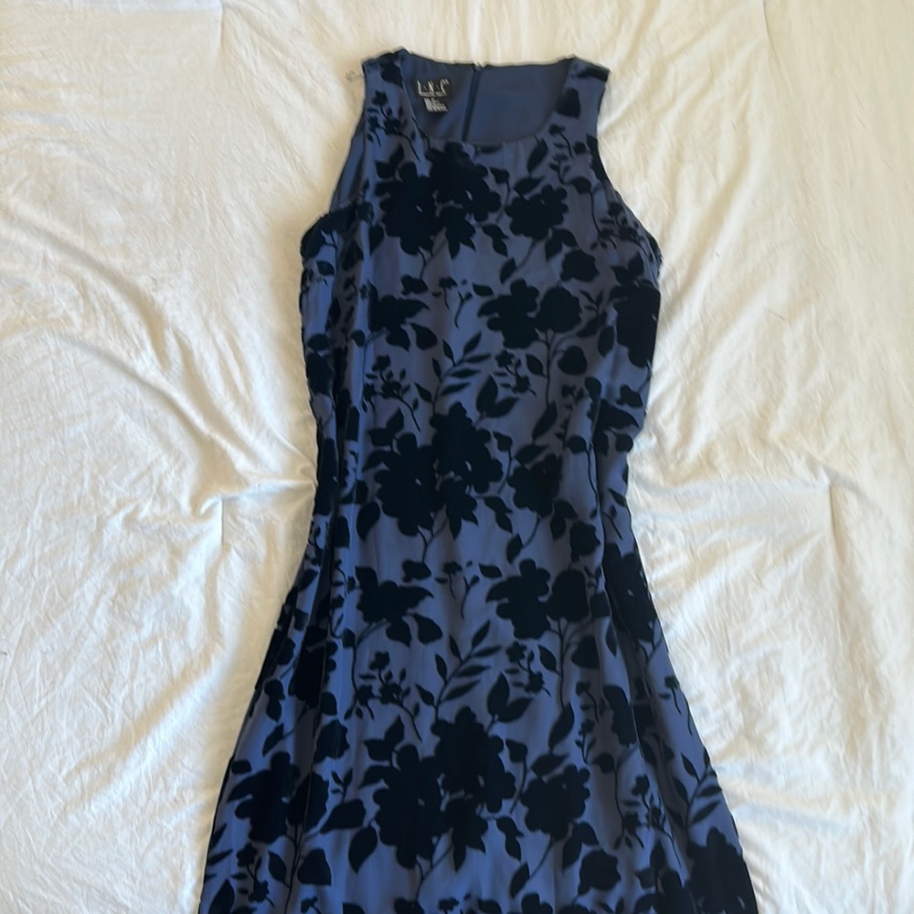 Beautiful INC DRESS size 14 with suede floral print